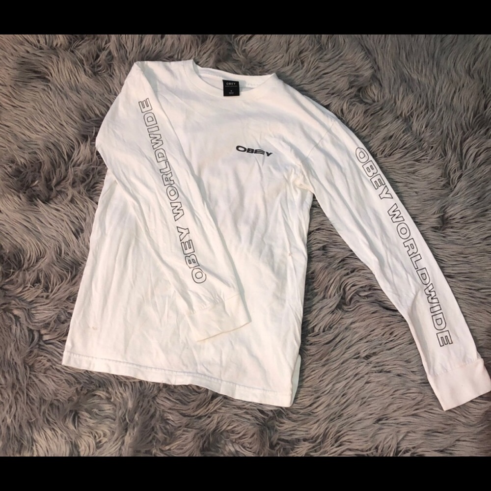 Obey white long sleeve